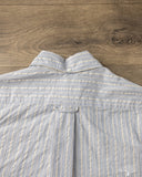 Gitman Vintage Japanese Organic Cotton Dobby Stripe Button Down - Blue