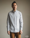 Gitman Vintage Japanese Organic Cotton Dobby Stripe Button Down - Blue