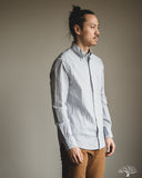 Gitman Vintage Japanese Organic Cotton Dobby Stripe Button Down - Blue
