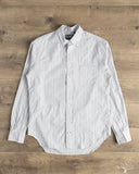 Gitman Vintage Japanese Organic Cotton Dobby Stripe Button Down - Blue