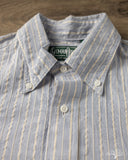 Gitman Vintage Japanese Organic Cotton Dobby Stripe Button Down - Blue