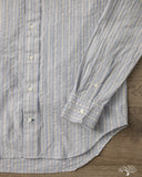 Gitman Vintage Japanese Organic Cotton Dobby Stripe Button Down - Blue