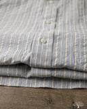 Gitman Vintage Japanese Organic Cotton Dobby Stripe Button Down - Blue