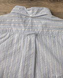Gitman Vintage Japanese Organic Cotton Dobby Stripe Short Sleeve Button Down - Blue