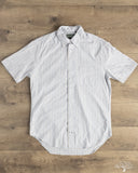 Gitman Vintage Japanese Organic Cotton Dobby Stripe Short Sleeve Button Down - Blue