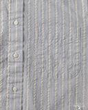 Gitman Vintage Japanese Organic Cotton Dobby Stripe Short Sleeve Button Down - Blue