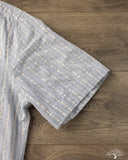 Gitman Vintage Japanese Organic Cotton Dobby Stripe Short Sleeve Button Down - Blue