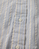 Gitman Vintage Japanese Organic Cotton Dobby Stripe Short Sleeve Button Down - Blue