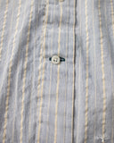 Gitman Vintage Japanese Organic Cotton Dobby Stripe Short Sleeve Button Down - Blue