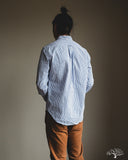 Gitman Vintage Blue Stripe Seersucker Long-Sleeve Shirt