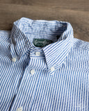 Gitman Vintage Blue Stripe Seersucker Long-Sleeve Shirt