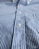 Gitman Vintage Blue Stripe Seersucker Long-Sleeve Shirt