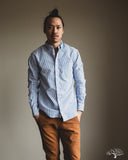 Gitman Vintage Blue Stripe Seersucker Long-Sleeve Shirt