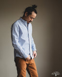 Gitman Vintage Blue Stripe Seersucker Long-Sleeve Shirt