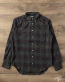 Gitman Vintage Navy Cotton Tweed Check Shirt