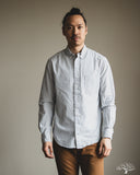 Gitman Vintage Japanese Organic Cotton Dobby Stripe Button Down - White
