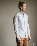 Gitman Vintage Japanese Organic Cotton Dobby Stripe Button Down - White