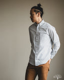 Gitman Vintage Japanese Organic Cotton Dobby Stripe Button Down - White