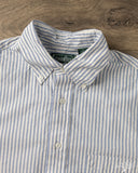 Gitman Vintage Japanese Organic Cotton Dobby Stripe Button Down - White