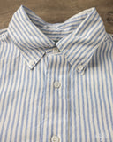 Gitman Vintage Japanese Organic Cotton Dobby Stripe Button Down - White