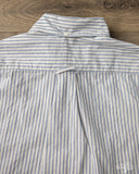 Gitman Vintage Japanese Organic Cotton Dobby Stripe Short Sleeve Button Down - White