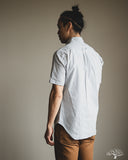 Gitman Vintage Japanese Organic Cotton Dobby Stripe Short Sleeve Button Down - White