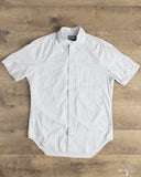 Gitman Vintage Japanese Organic Cotton Dobby Stripe Short Sleeve Button Down - White