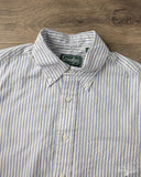 Gitman Vintage Japanese Organic Cotton Dobby Stripe Short Sleeve Button Down - White