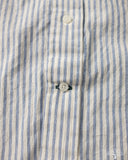Gitman Vintage Japanese Organic Cotton Dobby Stripe Short Sleeve Button Down - White