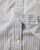 Gitman Vintage Japanese Organic Cotton Dobby Stripe Short Sleeve Button Down - White
