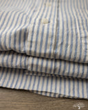 Gitman Vintage Japanese Organic Cotton Dobby Stripe Short Sleeve Button Down - White