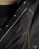 Iron Heart IH-526J-SBG - 21oz Selvedge Denim Modified Type III Jacket - Superblack (Fades To Grey)