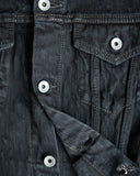 Iron Heart IH-526J-SLBod - 16oz Slubby Selvedge Denim Type III Jacket - Indigo Overdyed Black