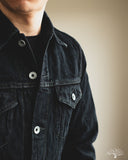 Iron Heart IH-526J-SLBod - 16oz Slubby Selvedge Denim Type III Jacket - Indigo Overdyed Black