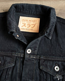Iron Heart IH-526J-SLBod - 16oz Slubby Selvedge Denim Type III Jacket - Indigo Overdyed Black