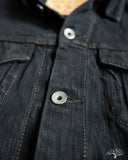 Iron Heart IH-526J-SLBod - 16oz Slubby Selvedge Denim Type III Jacket - Indigo Overdyed Black