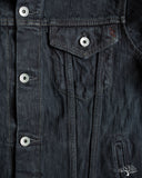Iron Heart IH-526J-SLBod - 16oz Slubby Selvedge Denim Type III Jacket - Indigo Overdyed Black