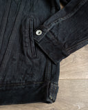 Iron Heart IH-526J-SLBod - 16oz Slubby Selvedge Denim Type III Jacket - Indigo Overdyed Black