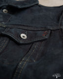 Iron Heart IH-526Lod - 19oz Left Hand Twill Type III Modified Denim Jacket - Indigo Overdyed Black