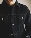 Iron Heart IH-526Lod - 19oz Left Hand Twill Type III Modified Denim Jacket - Indigo Overdyed Black