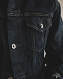 Iron Heart IH-526Lod - 19oz Left Hand Twill Type III Modified Denim Jacket - Indigo Overdyed Black