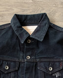 Iron Heart IH-526Lod - 19oz Left Hand Twill Type III Modified Denim Jacket - Indigo Overdyed Black