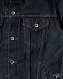 Iron Heart IH-526Lod - 19oz Left Hand Twill Type III Modified Denim Jacket - Indigo Overdyed Black
