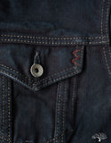 Iron Heart IH-526Lod - 19oz Left Hand Twill Type III Modified Denim Jacket - Indigo Overdyed Black