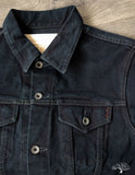 Iron Heart IH-526Lod - 19oz Left Hand Twill Type III Modified Denim Jacket - Indigo Overdyed Black