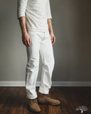Iron Heart IH-634-WT - 13.5oz Cotton Twill Straight Cut Denim Trousers - White