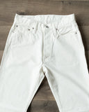 Iron Heart IH-888-WT - 13.5oz Cotton Twill High Rise Tapered Denim Trousers - White
