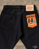 Iron Heart IH-888S-142od - Indigo Overdyed Black High Rise Tapered Denim