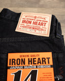 Iron Heart IH-888S-142od - Indigo Overdyed Black High Rise Tapered Denim