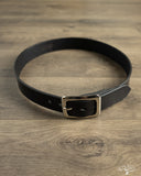 Iron Heart IHB-08-BLK Heavy Duty "Tochigi" Leather Belt with Nickel Garrison Buckle - Black